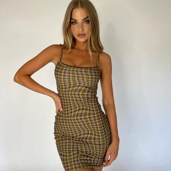 Tiger Mist Dresses & Skirts - Tiger Mist Women's Khaki and Black Dress